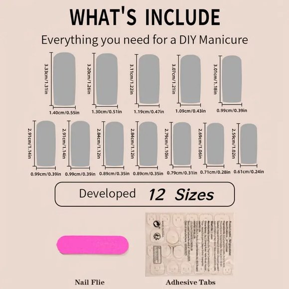 24pcs Glossy Long Square Fake Nails, Pink Y2K Press On Nails - Picture 4 of 6